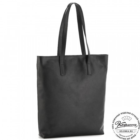 Женская кожаная сумка "Монреаль Нью" (чёрная гладкая кожа)